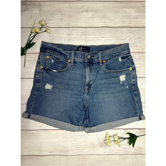 GAP Distressed Mid Rise Denim Short - Picture 6 of 13